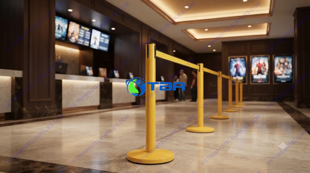 Trụ chắn màu vàng dùng trong tòa nhà