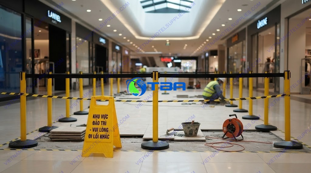 trụ chắn phân luồng ngăn cách màu vàng