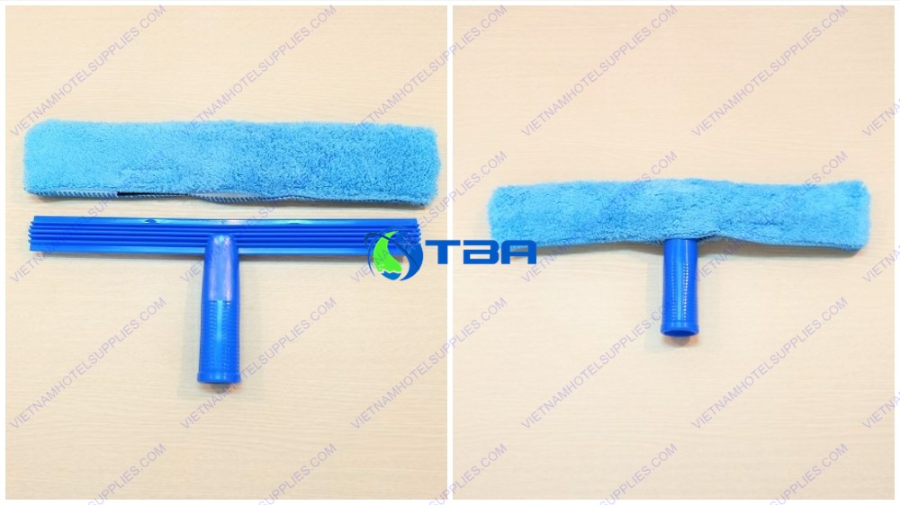 Đầu lau kính bông tai thỏ sợi microfiber màu xanh
