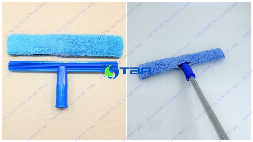 Đầu lau kính bông tai thỏ sợi microfiber màu xanh