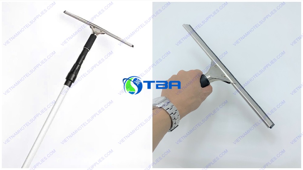 Bộ dụng cụ lau kính siêu bền cây nối dài 2.4 mét