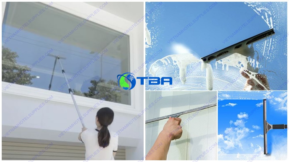 Bộ dụng cụ lau kính cây nối dài hợp kim 3.6 mét
