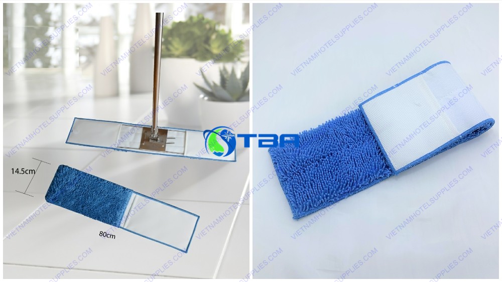 Cây lau nhà siêu sạch sợi san hô bản inox  80cm