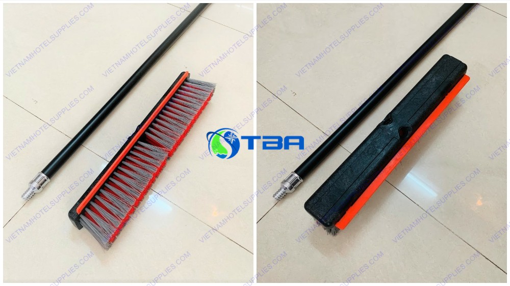 Bàn chải nhựa chà sàn & gạt nước 55cm cán dài