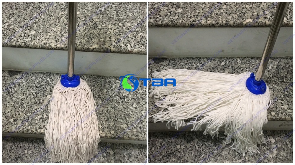 Cây lau sàn nhà ướt đầu cổ tròn cán inox