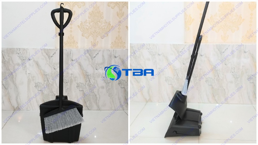 Bộ chổi và ki hốt rác có nắp đậy tự động