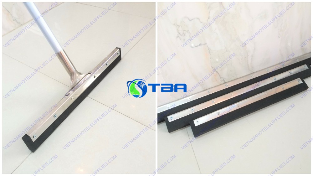 Cây đẩy gạt nước sàn kẹp inox lưỡi cao su 45cm