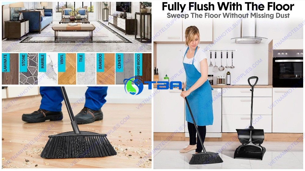 Bộ ky hốt rác tòa nhà có nắp kèm chổi ASIA-KHR001