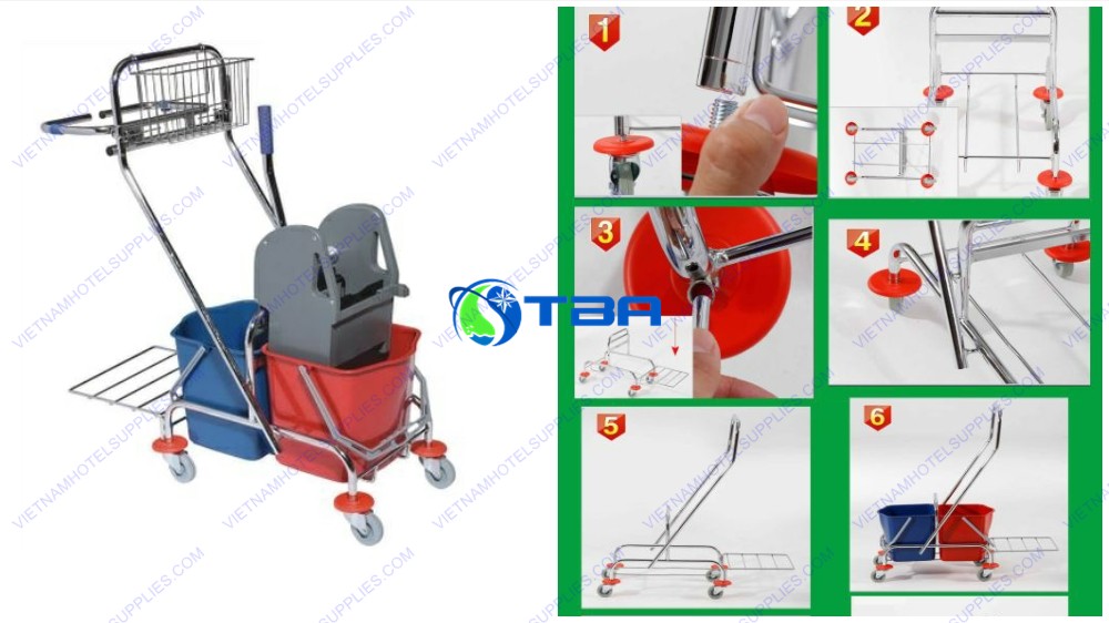 Xe dọn vệ sinh vắt nước cây lau sàn