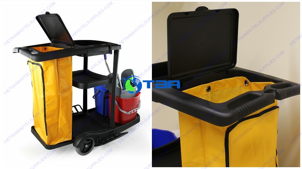 Xe dọn vệ sinh đa năng có 2 xô vắt nước