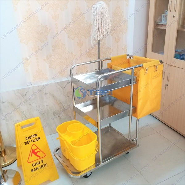 Xe làm vệ sinh bệnh viện khung inox