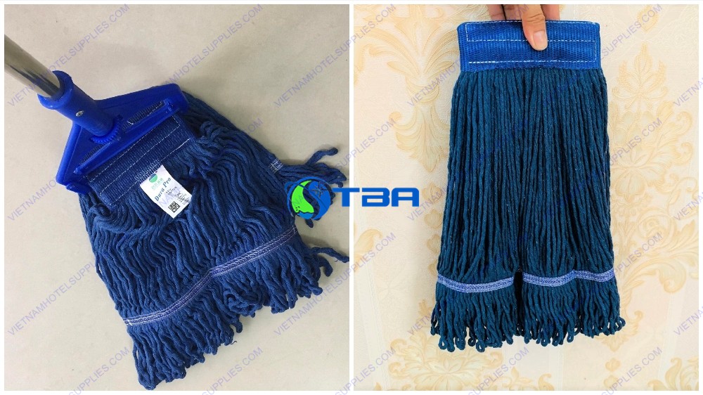 Giẻ lau sàn ướt màu xanh dương cho cây lau đầu kẹp