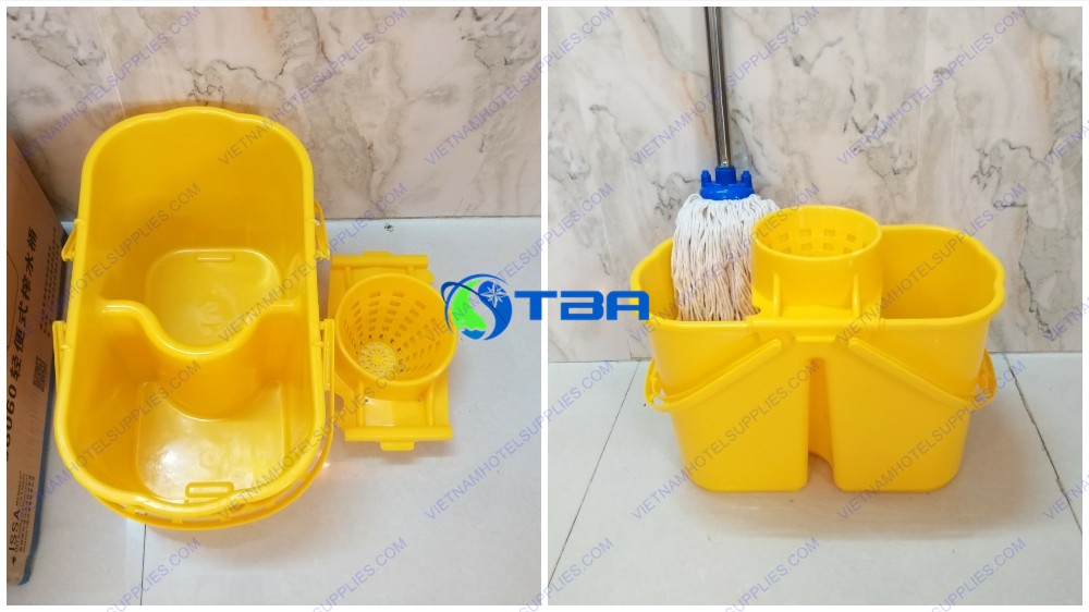 Xô vắt nước cây lau nhà 02 ngăn có quai xách