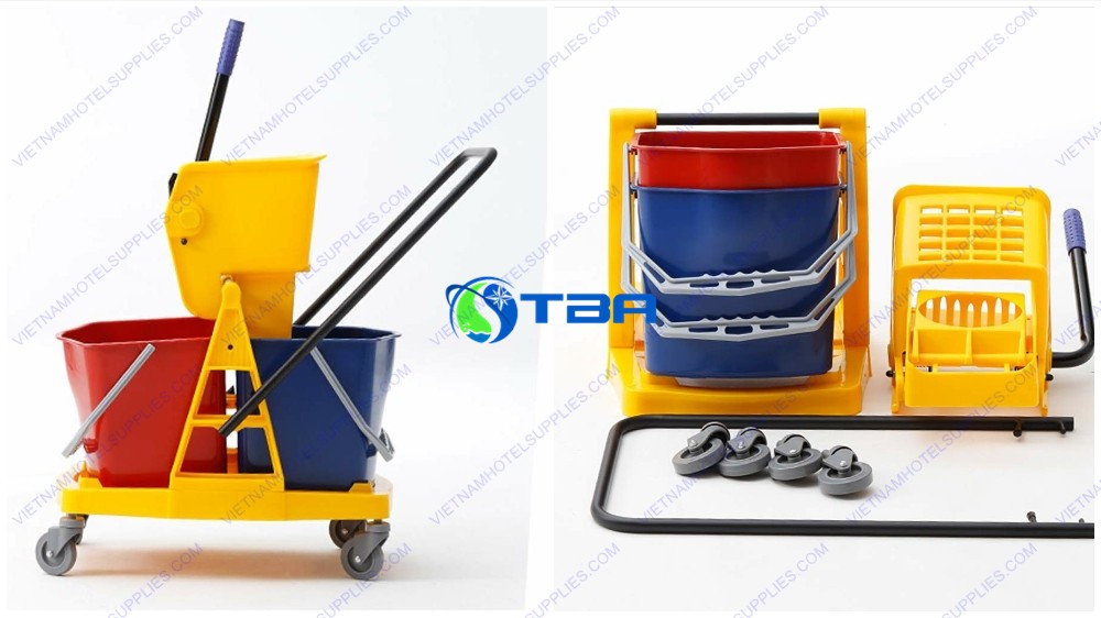 Xe lau sàn bệnh viện 02 xô 34 lít
