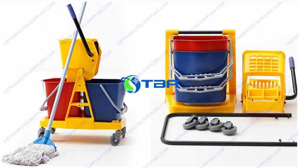 Xe lau sàn bệnh viện 02 xô 34 lít