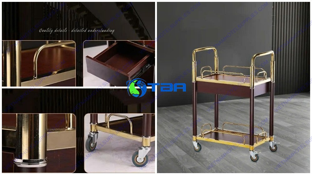 ​  Xe đẩy phục vụ rượu trà quầy bar cafe ASIA-RT055G phù hợp mọi không gian sử dụng  ​