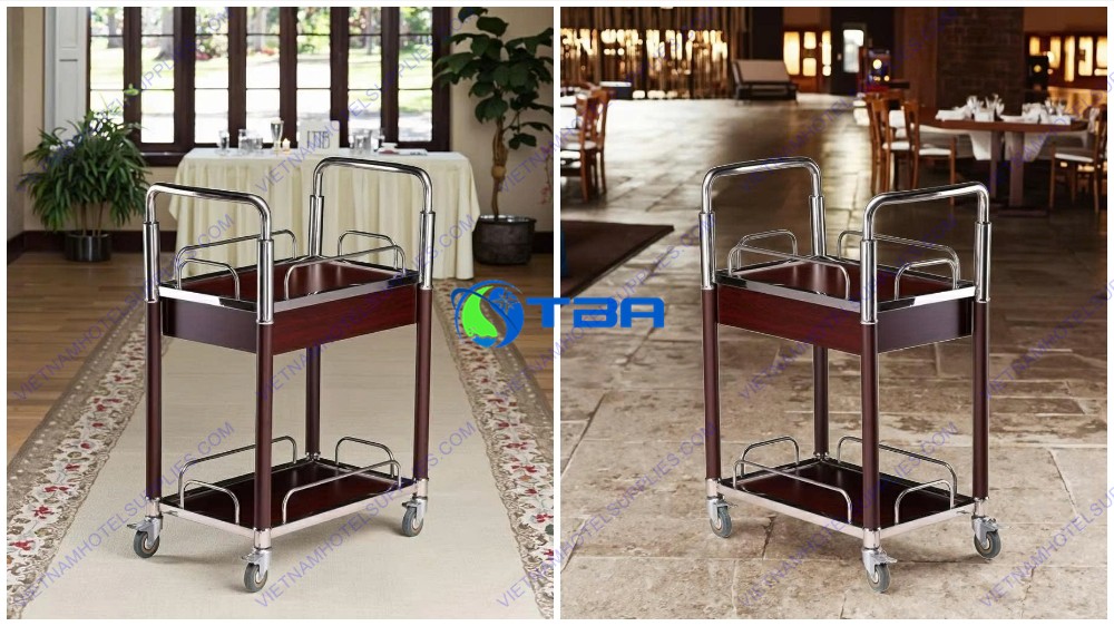 Xe đẩy rượu trà cao cấp 2 tầng ASIA-RT055