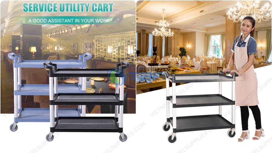 Xe đẩy thức ăn đồ uống nhà hàng quán bar cafe