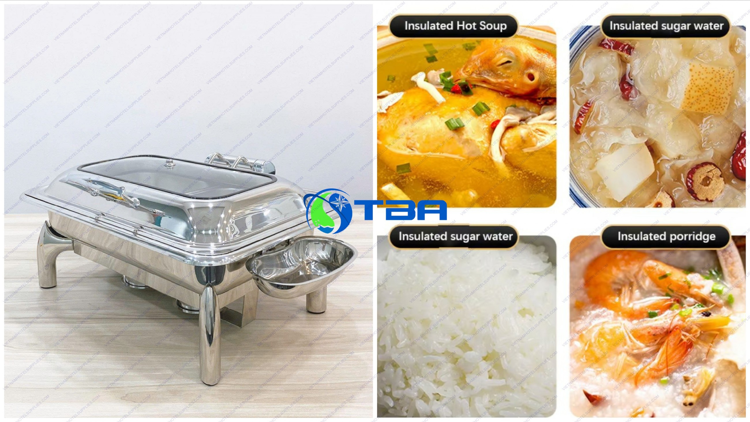 Nồi hâm buffet chữ nhật cao cấp
