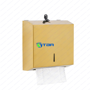 Hộp đựng khăn giấy lau tay vuông inox vàng Asia