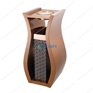 Thùng rác trang trí Á Châu màu đồng A023TR