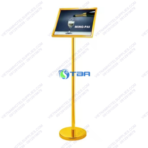 Bảng menu inox vàng A4 nhà hàng khách sạn
