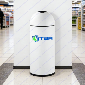 Thùng rác hình trụ tròn màu trắng ASIA-A350W