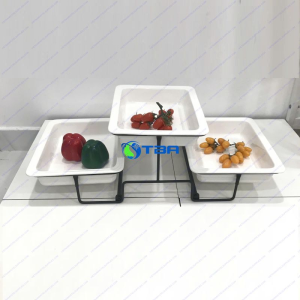 Kệ trưng bày trang trí thức ăn 3 tầng ASIA-F01B