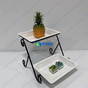 Kệ trang trí bánh 2 tầng chân cong ASIA-F04B