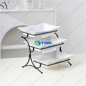 Kệ trang trí thực phẩm 3 tầng chân cong ASIA-F05B