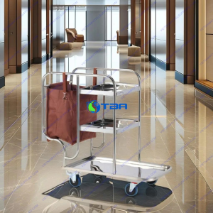 Xe dọn vệ sinh tòa nhà inox 3 tầng ASIA-G022B