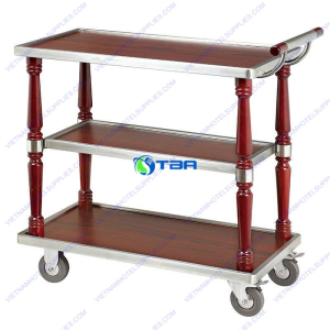 Xe đẩy rượu - trà - bánh gỗ 3 tầng ASIA-RT016W