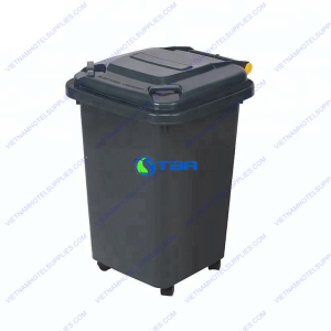 Thùng rác nhựa HDPE 60L màu đen ASIA-TRNĐ60L