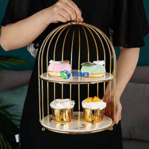 Kệ trưng bày thức ăn lồng chim 2 tầng ASIA02BN