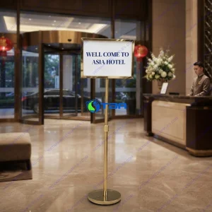 Bảng menu thông tin inox vàng 2 mặt khổ A3