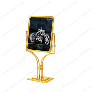 Bảng menu quảng cáo inox mạ vàng đặt tiền sảnh