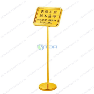 Bảng menu thông tin inox mạ vàng đặt tiền sảnh