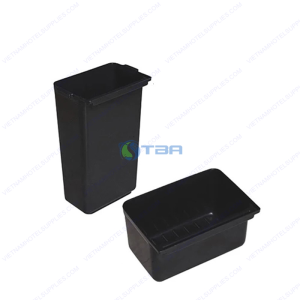 Cặp xô nhựa màu đen treo xe đẩy phục vụ ăn uống