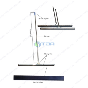 Cây đẩy gạt nước sàn đầu thép lưỡi cao su 50cm