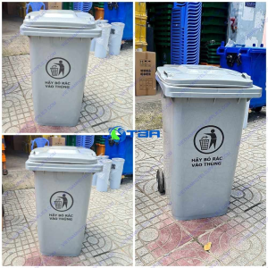 Thùng rác nhựa ASIA 120L màu xám TRX120L