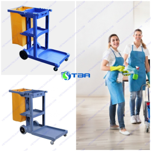 Xe đẩy dọn vệ sinh chữ L toà nhà 3 tầng ASIA170