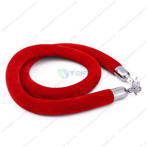 Dây nhung trùng màu đỏ móc khóa trắng cho trụ chắn