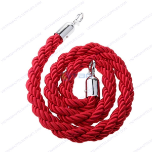 Dây thừng bện trùng màu đỏ khóa trắng cho trụ chắn