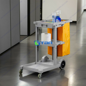 Xe đẩy dọn vệ sinh đa năng chữ L 3 tầng ASIA170G