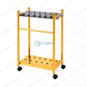 Kệ để ô dù mạ vàng đặt tiền sảnh 12 ô có khóa