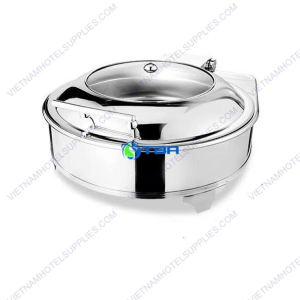 Nồi hâm buffet tròn nắp kính thủy lực ASIA818R-6L