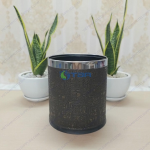 Thùng rác bọc da 2 lớp kiểu Ai Cập R006