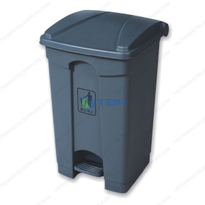 Thùng rác bếp đạp chân nhựa màu xám 87L