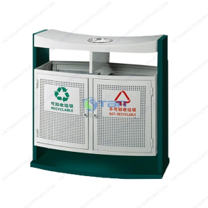 Thùng rác cao cấp đặt ngoài trời 2 ngăn A003