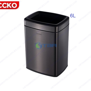 Thùng rác chữ nhật CCKO màu đen 6L #CK9906-6B